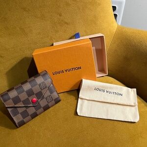 Authentic LOUIS VUITTON Victorine Damier Ebene Canvas compact wallet